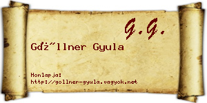 Göllner Gyula névjegykártya